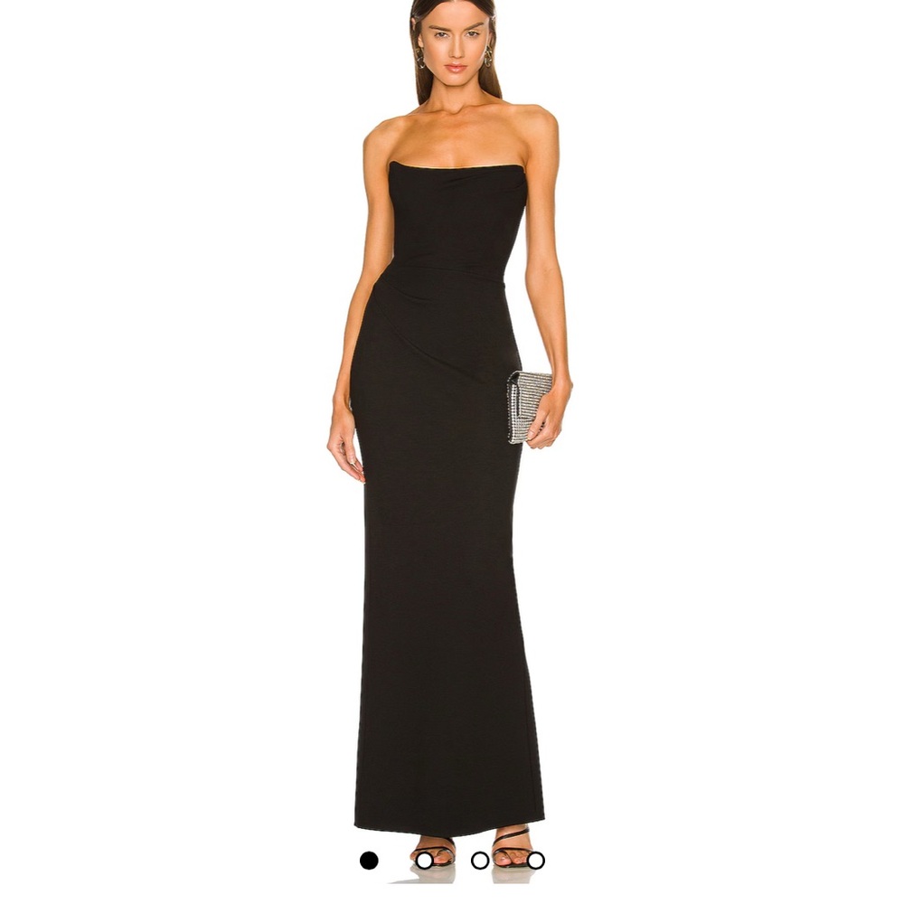 Elegant Black Strapless Evening Dress